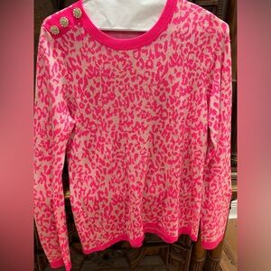 Lilly Pulitzer Morgan Jacquard Leopard Sweater size M